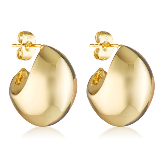 gold filled chubby edged hoops