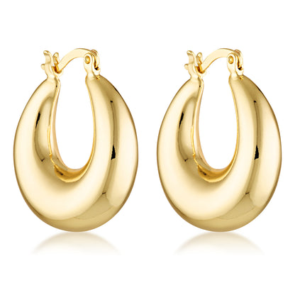 gold filled chubby hoop earrings