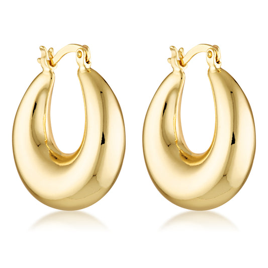 gold filled chubby hoop earrings