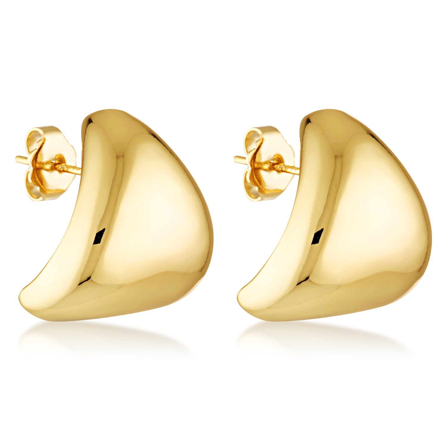 gold filled chubby triangle earrings