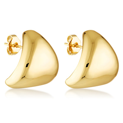 gold filled chubby triangle earrings