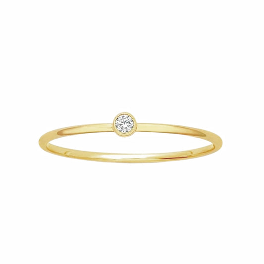 gold filled cubic zirconia stone ring