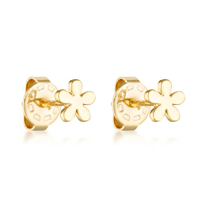gold filled dainty classic flower studs