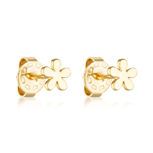 gold filled dainty classic flower studs