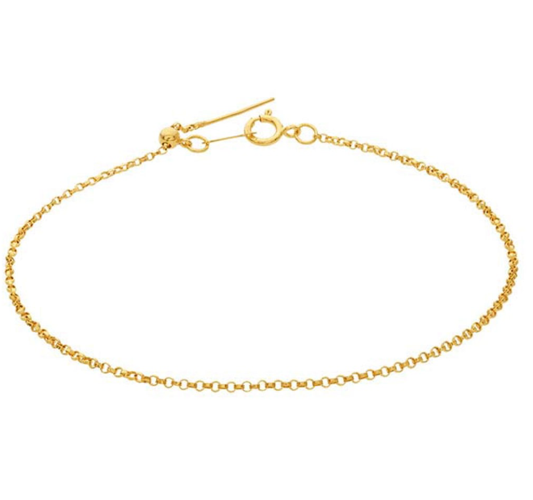 gold filled dainty fine rolo chain bracelet