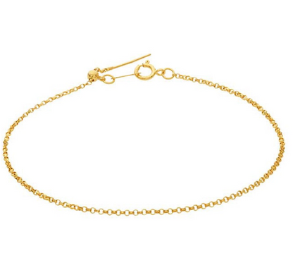 gold filled dainty fine rolo chain bracelet
