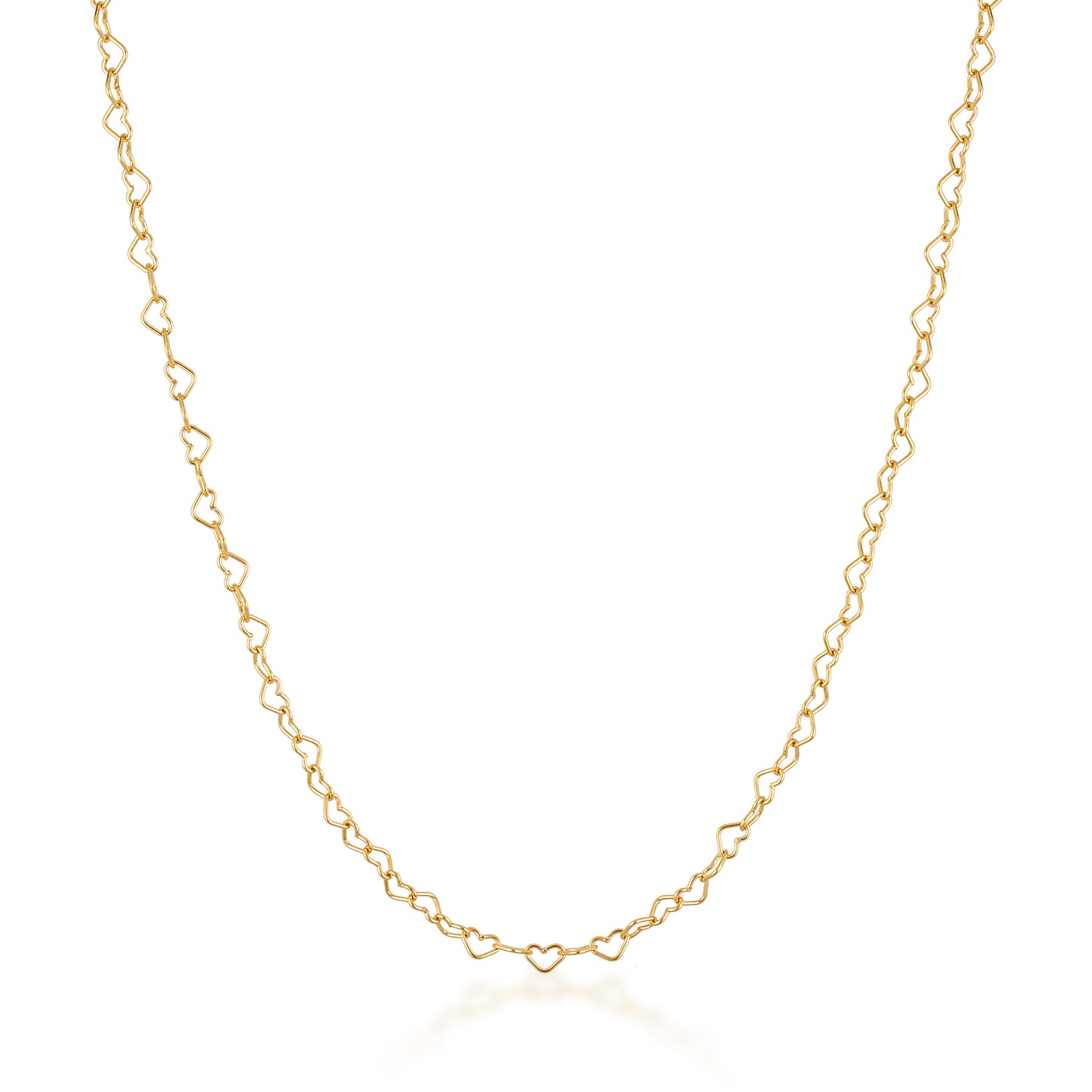gold filled dainty heart chain necklace