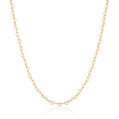 gold filled dainty heart chain necklace