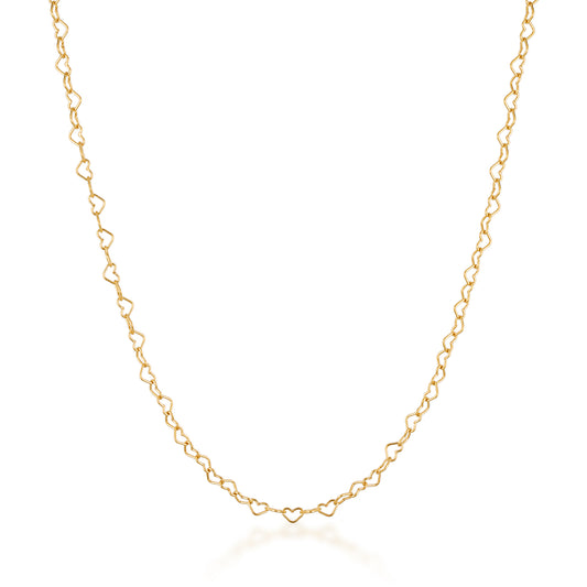 gold filled dainty heart chain necklace