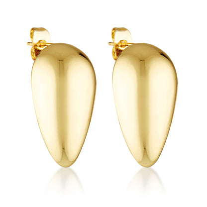 gold filled flipped teardrop statement earrings