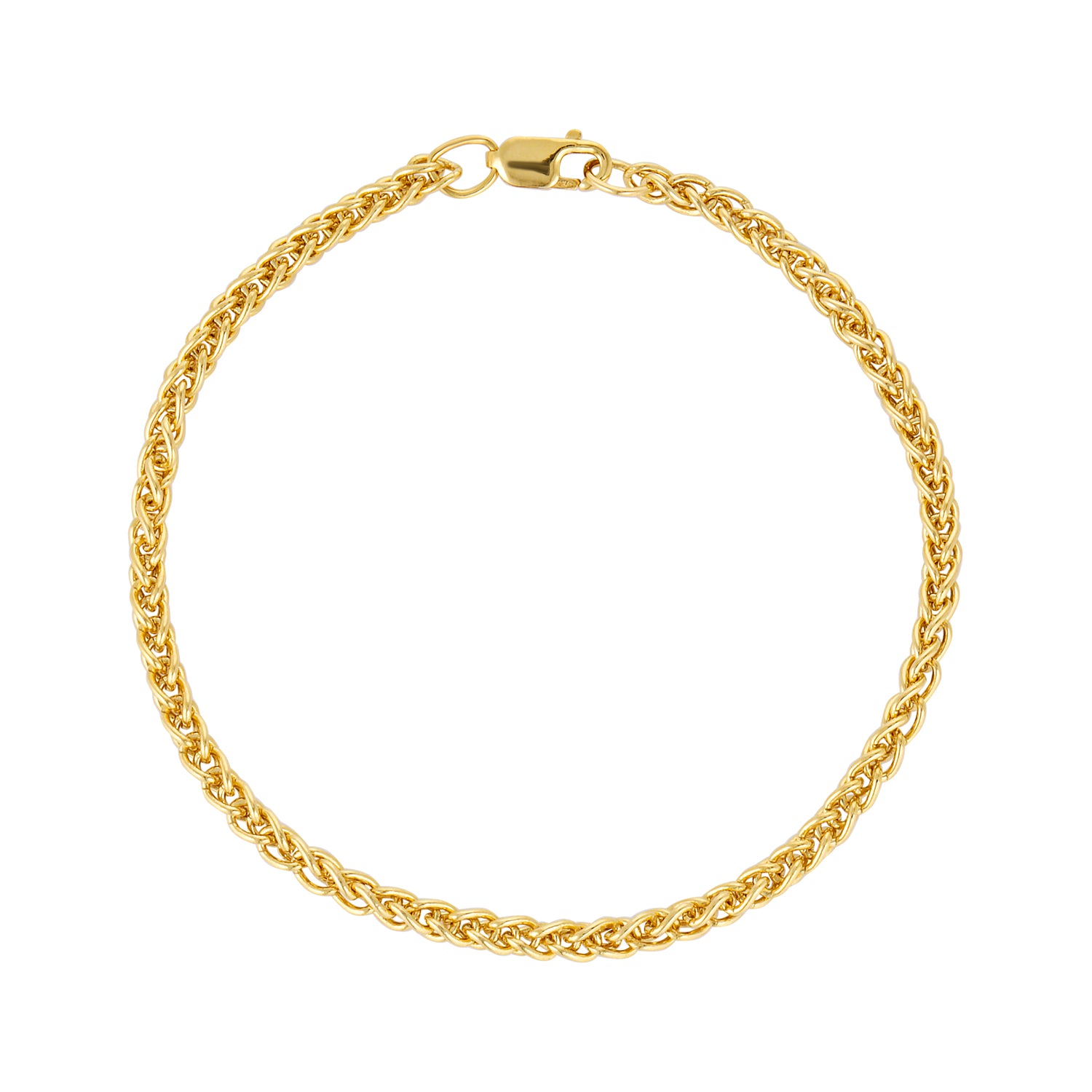 gold filled foxtail chain bracelet