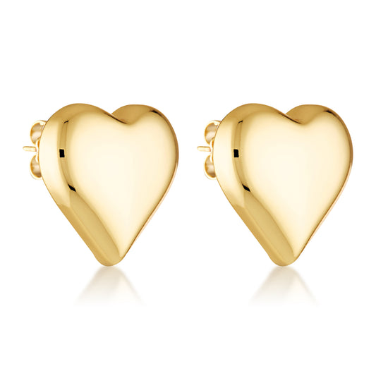gold filled heart dome earrings