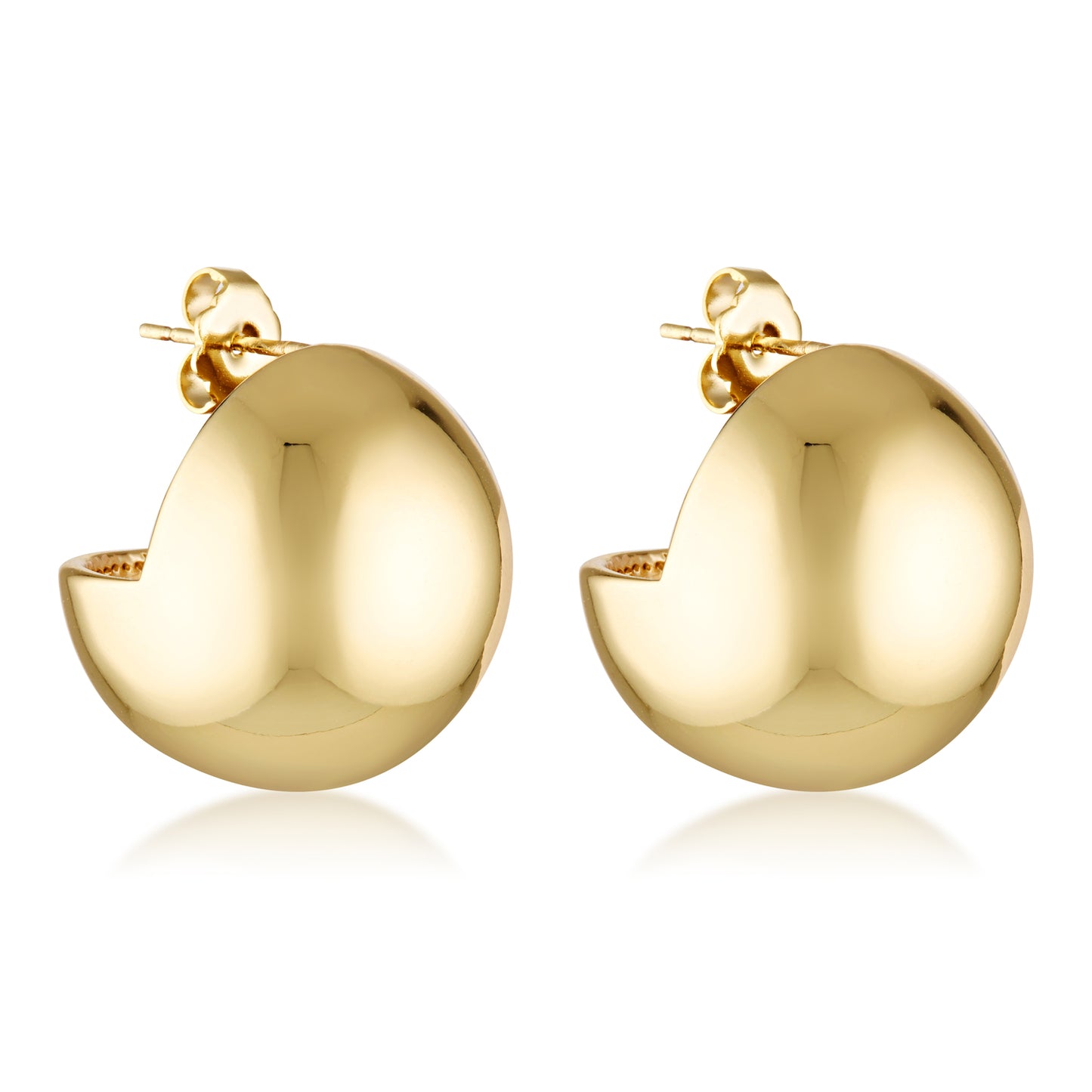 gold filled round dome earrings