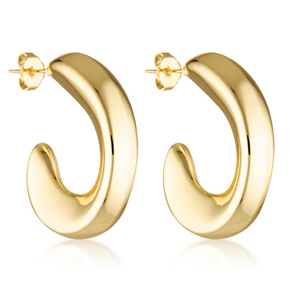 gold filled statement edged hoops