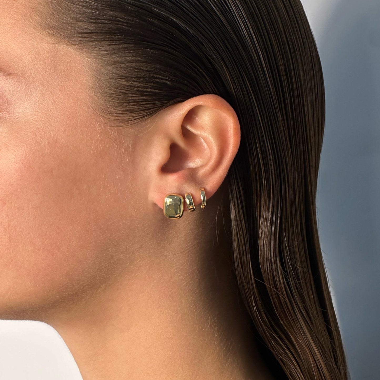 Rectangle Dome Earrings