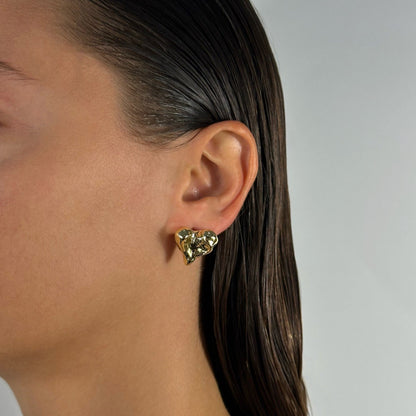 Sculpted Heart Earrings