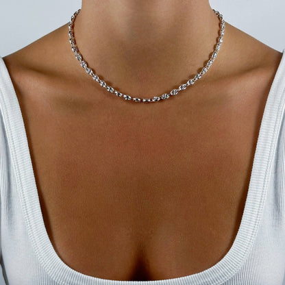 Puffed Anchor Necklace