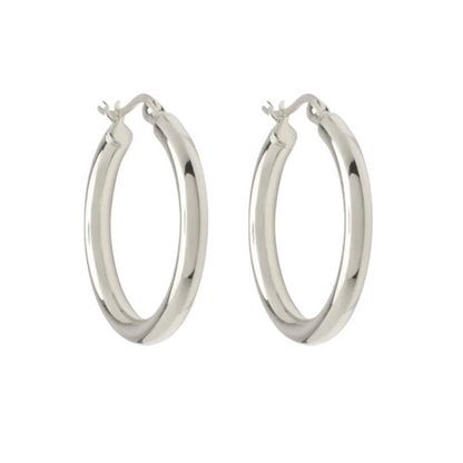 Classic Silver Hoops