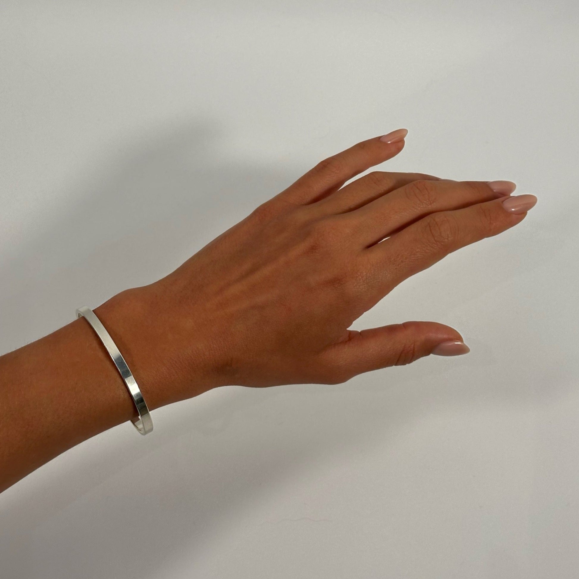 lady wearing sterling silver cuff bracelet