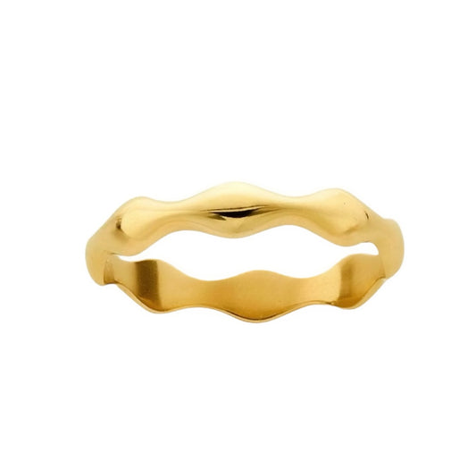 solid gold wave design ring 
