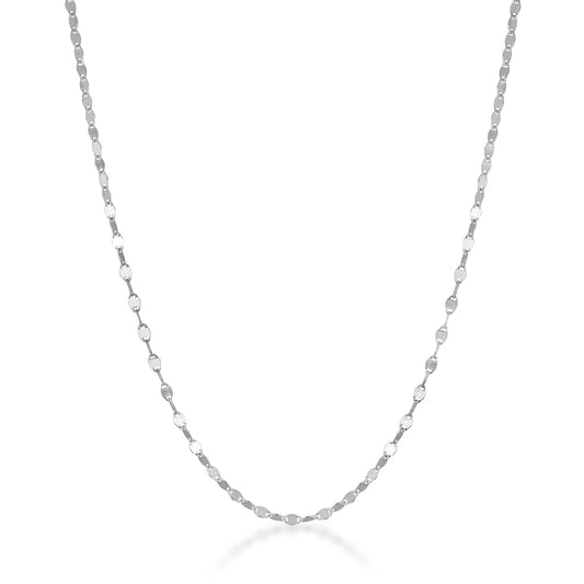 sterling silver classic dainty flat link chain necklace