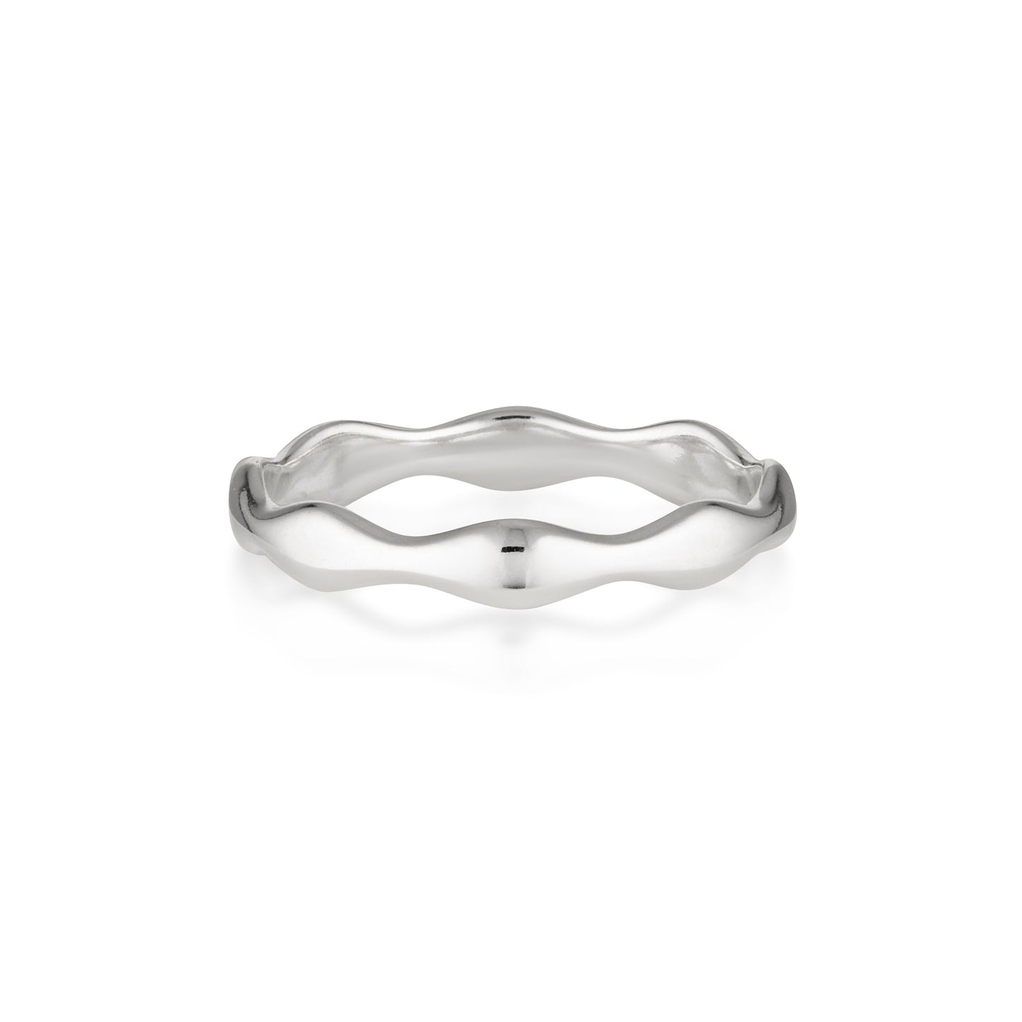 sterling silver classic timeless dainty statement wave detail ring