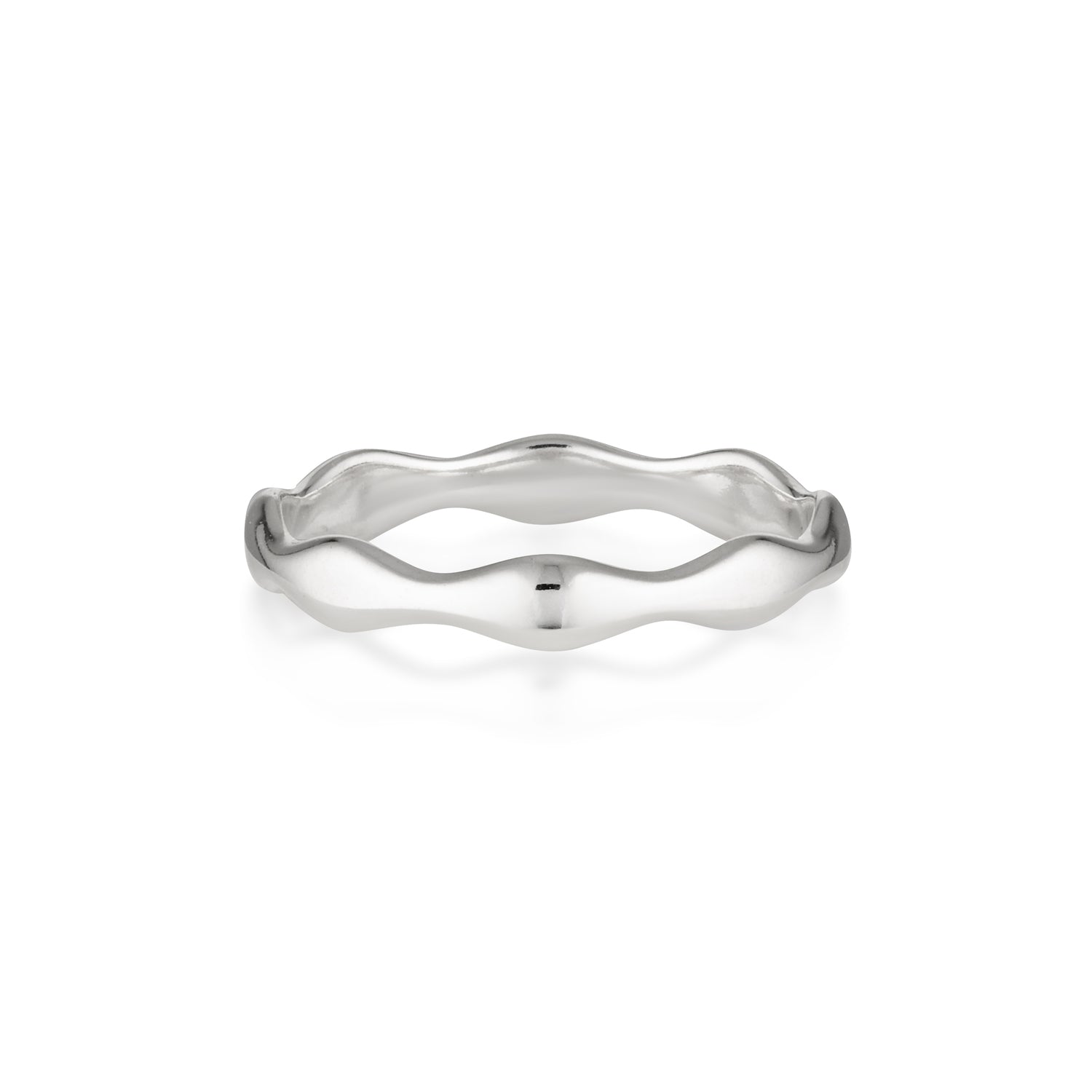 sterling silver classic timeless dainty statement wave detail ring