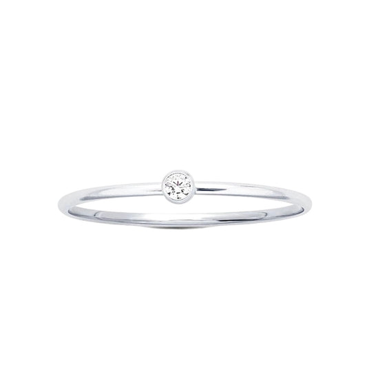 sterling silver cubic zirconia stone ring