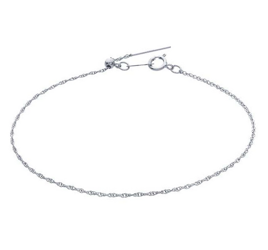 sterling silver dainty classic fine rope chain bracelet 