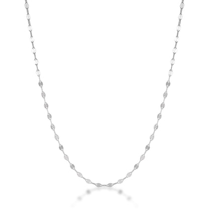 sterling silver dapped cable necklace