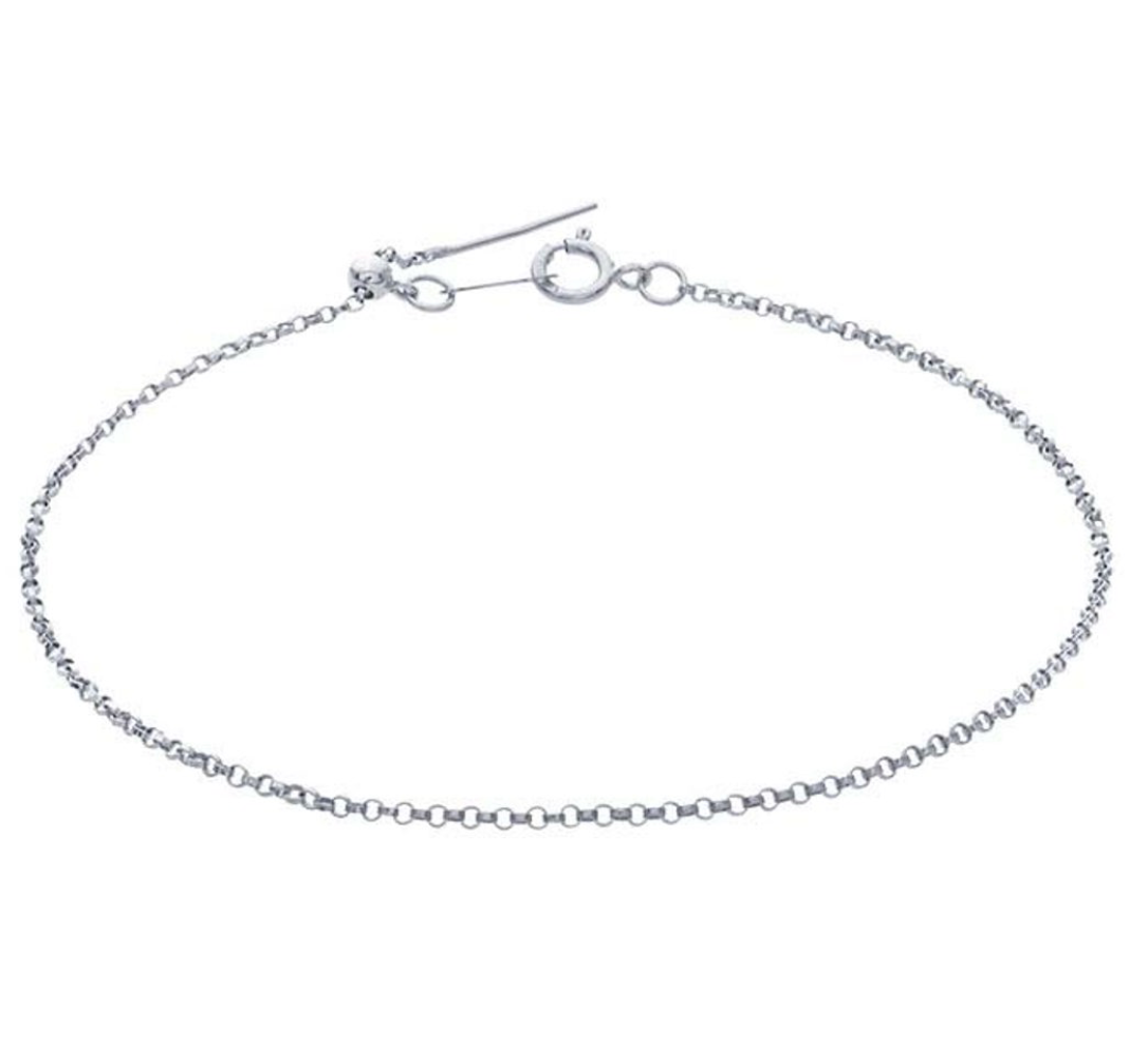 sterling silver fine rolo bracelet