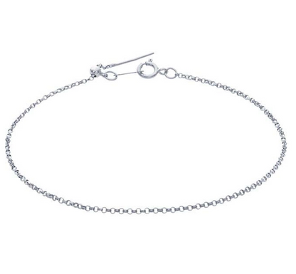 sterling silver fine rolo bracelet