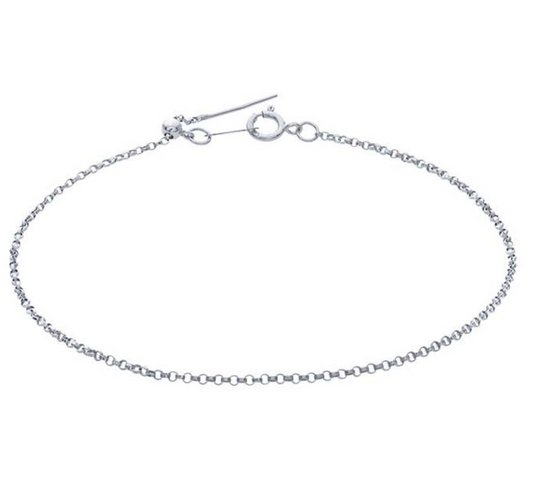 sterling silver fine rolo bracelet