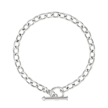 sterling silver timeless statement cable chain bracelet