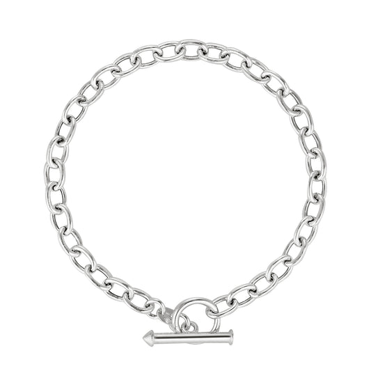 sterling silver timeless statement cable chain bracelet