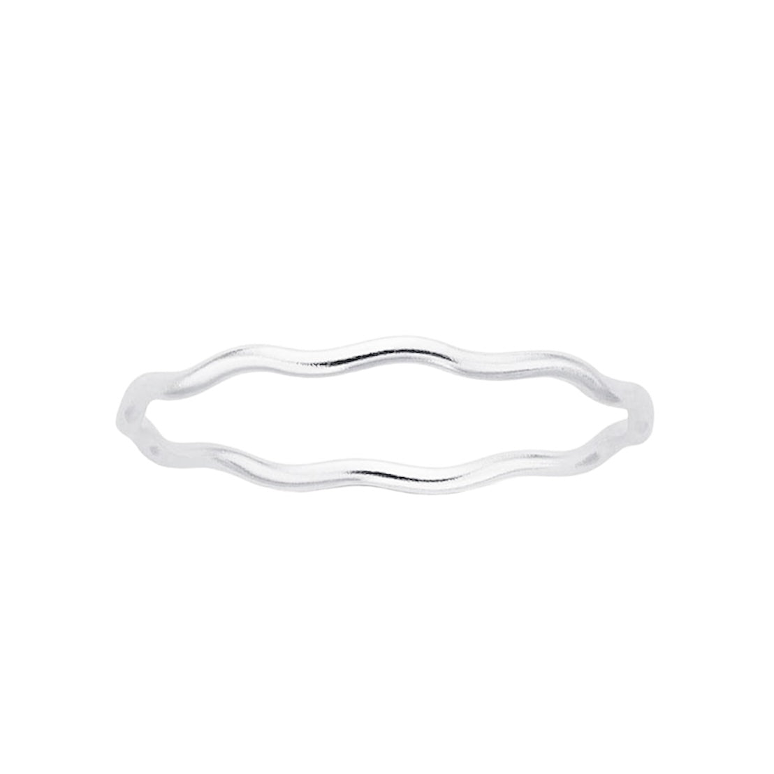 sterling silver wave detail curvy ring