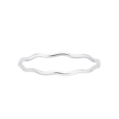 sterling silver wave detail curvy ring
